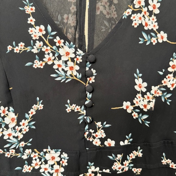 🌈5/$25 BUNDLE! NWOT💎 Forever 21 Long Sleeve Floral Lined Maxi Dress - Picture 5 of 10